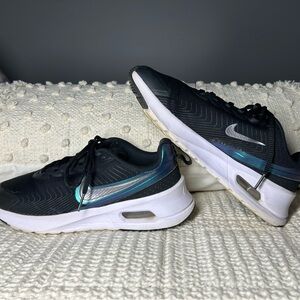 Nike Air Max Black with Iridescent Teal Swoosh